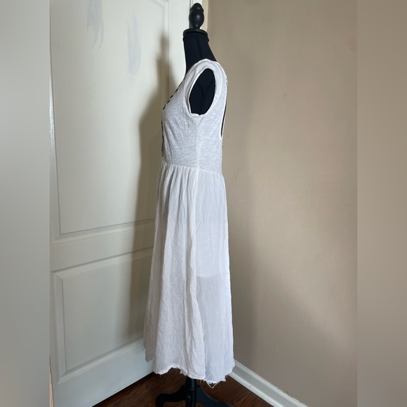Free People Toosaloosa Slub Meadows Ivory Embroidered Midi Dress Size S Boho - Picture 7 of 11